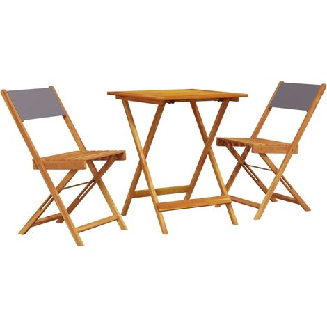 Maison Exclusive - 3-tlg. Bistro-Set Anthrazit Stoff und Massivho