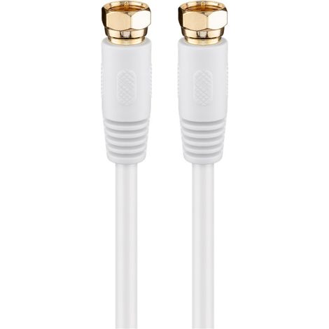 Wentronic 67394-G - Cable para antena satélite (conectores F dorados, 10 m), color blanco