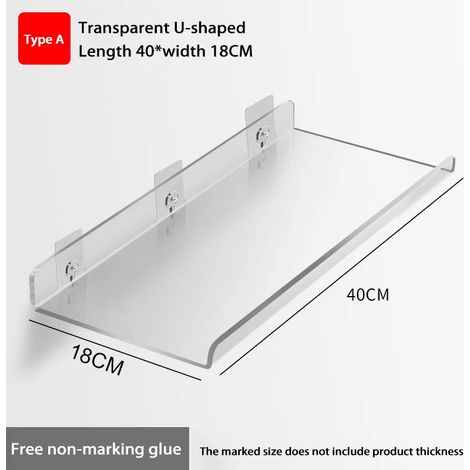 (WGYKLZWJMDKA40x18CM) Étagère de rangement auto-adhésive murale, amovible, pour salle de bain, douche, cuisine, dressing, accessoires de salle de bain (1/5)