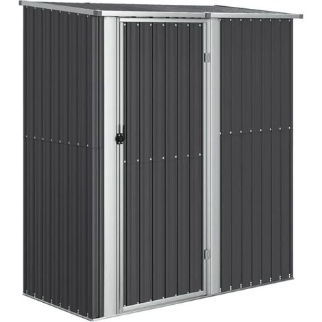 Cabane de jardin couleur anthracite, 180,5 x 97 x 209,5 cm, acier galvanisé. (1/5)