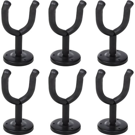 Support mural pour guitare en acier et mousse EVA noir, lot de 6 - PANGIVO (1/4)