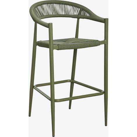 Set di 2 sgabelli alti da giardino 75 cm in alluminio e rattan sintetico Amatria SKLUM            