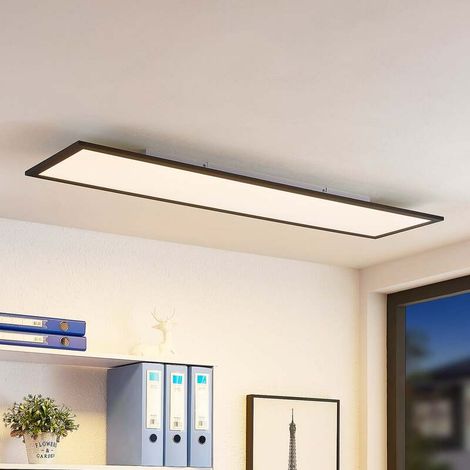 [GEBRAUCHT] B-Ware Lindby Panel Deckenleuchte Led Leuchte Schwarz Aluminium Kunststoff Fernbedienun (1/2)