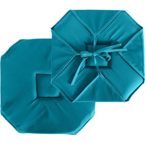 Galette de Chaise Uni "Basic" 40x40cm Bleu Canard