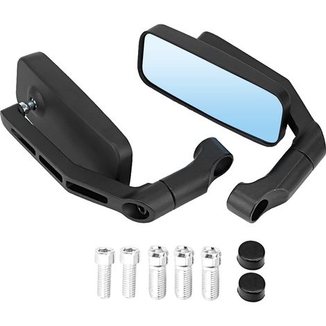 Rétroviseurs moto - Design aluminium anti-éblouissement (Noir, Lot de 2) (1/5)