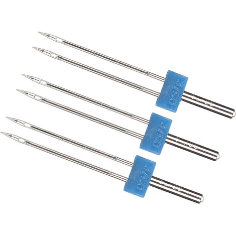 3 aiguilles doubles en acier inox pour broderie et couture - 3mm - Pack de 3 (1/5)