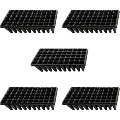 5Pcs Plateaux de Culture de Plantes 50 Plateaux de Démarrage de Semis de Cellules pour La Germination des Graines Et Le Plateau de Propagation en Plastique des Semis Noir (1/4)