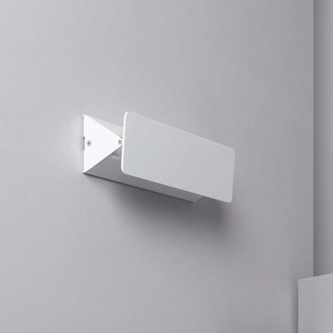 Applique murale LED aluminium blanc 10W, lumière chaude 3000K, projecteur mural moderne, luminaire design salon chambre couloir, finition mate, éclairage intérieur économique (1/4)