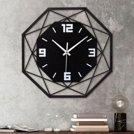 Horloge Murale en Métal Grande Horloge Murale Silencieuse sans Tic-Tac Pendule Murale Style Vintage pour Salon Chambre Cuisine Bureau
