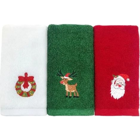 Torchon de Cuisine - Noël - Serviette Absorbante - Coton - 32x45 cm - 3 pièces (1/4)