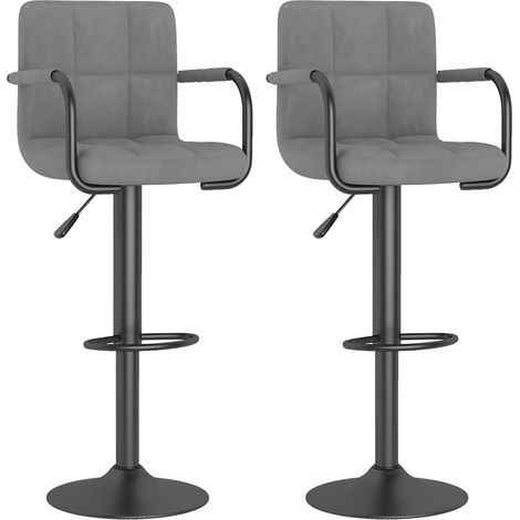 Maison Exclusive - Sgabelli da Bar 2 pz Grigio Chiaro in Velluto (1/5)