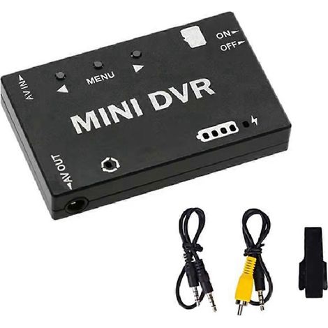 Mini module DVR NTSC/PAL commutable avec batterie intégrée, enregistreur vidéo et audio FPV pour modèles réduits d'avions et drones de course. (1/5)
