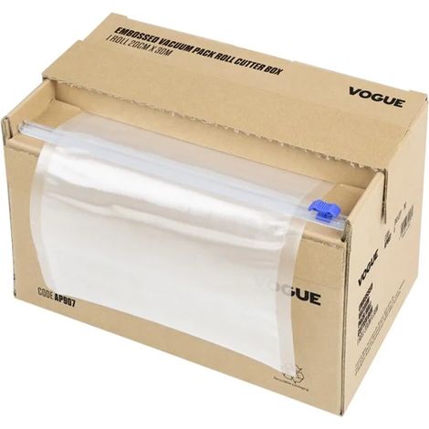 Rouleau de Sacs Sous-Vide Gaufrés avec Boîte Distributrice - Largeur 200 mm - Vogue