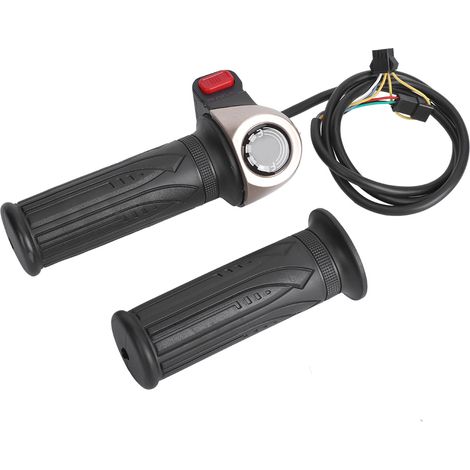 Poignée d'accélérateur universelle pour vélo électrique avec batterie au lithium, bouton multifonction et régulateur de vitesse. (1/5)