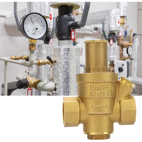 Stück einstellbares Wasserdruckminderungsventil aus Messing, Gewinde DN15 1/2" (1/5)
