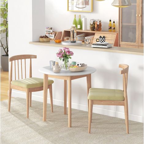 tavolo pranzo rotondo 75 cm legno massello bianco OKMYHOME (1/5)