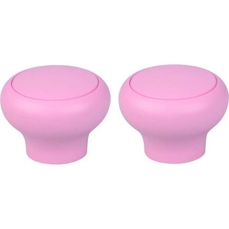2x Bouton de meuble plastique diamètre extérieur 45mm hauteur 33mm Porte Poignée Commode Etagère Cuisine Salle de bain Chambre Enfant Fille Garçon Armoire, rose (1/3)