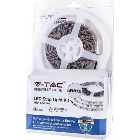 Kit Bobina Striscia Led Con Alimentatore Incluso 12V 18W 4000K 3,6W/M 5M/Roll SKU-2351 (1/3)