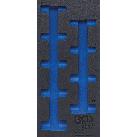 Inserto almacenamiento BGS Technic espuma negra 189x408 mm