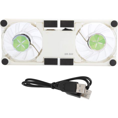 Support d'ordinateur portable pliable, radiateur de refroidissement USB portable léger avec support anti-dérapant (blanc) (1/5)