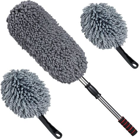 Lot de 3 Grands plumeaux en Microfibre pour l extérieur de Voiture Anti Rayures avec Extensibles Multi usages (1/4)