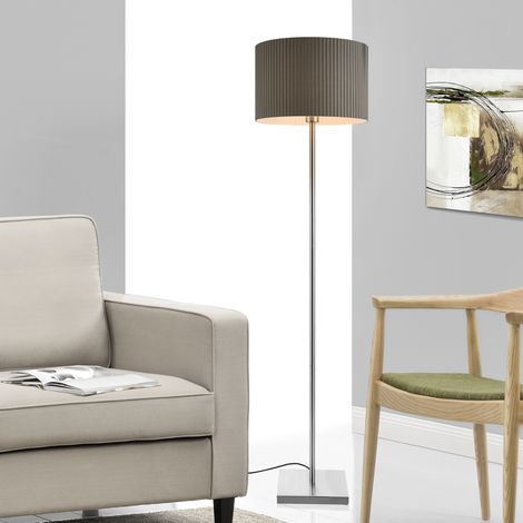 Lampada da Terra Coimbra con Paralume Cilindrico in Tessuto Grigio lux.pro