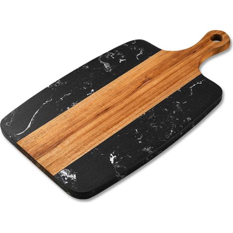 Planche à découper en acacia marbré, planche à découper pour steak, cuisine occidentale, fruits, fromage (1/5)