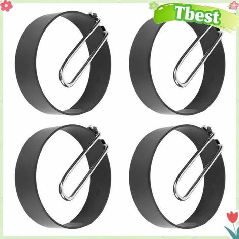 Tbest Anneau d'oeufs Anneau à ufs en Acier Inoxydable, Paquet de 4 Moules à ufs Antiadhésifs pour Muffins aux articles toqueur (1/5)