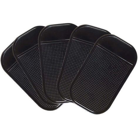 5-teiliges Set rutschfester Auto-Klebepads, wiederverwendbare Klebepads, Antirutschmatten für Armaturenbrett, Handy, Münzen, 13 x 7 cm, Schwarz (1/5)