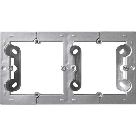 Caja doble de superficie simon s10 aluminio (1/2)