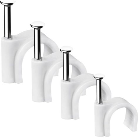 Lot de 100 clips ronds solides pour câbles électriques – Fixation discrète et durable pour ranger, organiser et sécuriser les câbles