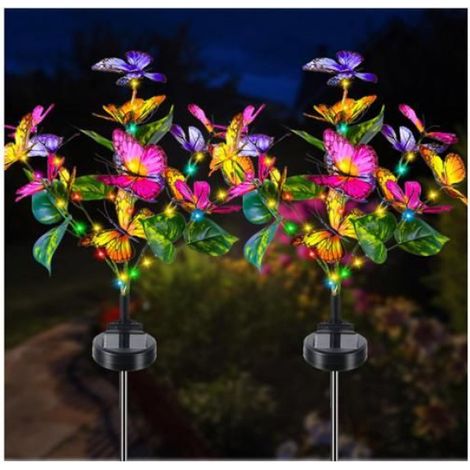 Lampe Solaire - Fleur Papillon - 2 Modes - Étanche - Énergie Solaire (1/5)
