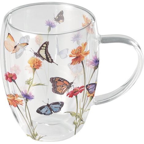 Tasse en verre double paroi Jardin des Papillons (1/5)