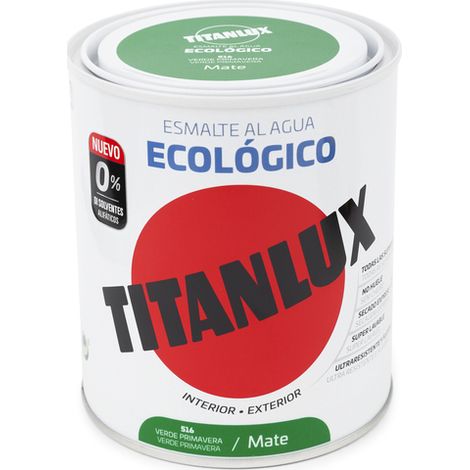 Esmalte Al Agua Ecologico Mate 750 Ml Verde Primavera Titanlux
