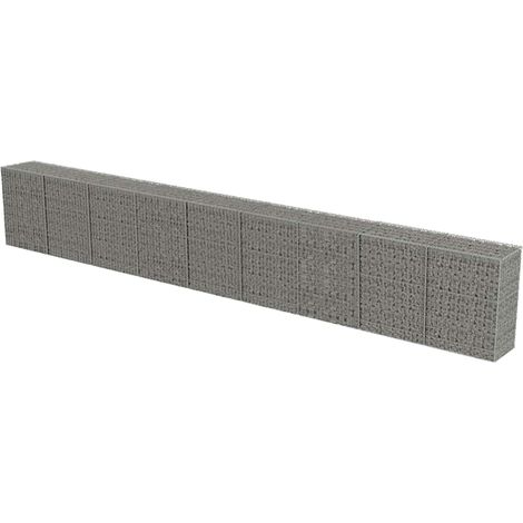Maison Exclusive - Gabionenwand mit Abdeckung Verzinkter Stahl 90