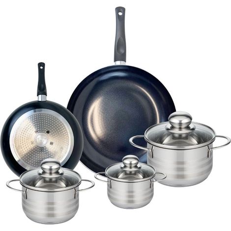 Ensemble de 2 Poêles de cuisson 20 et 28 cm et 3 faitouts 12, 14 et 16 cm Elo Prima Brillant (1/5)