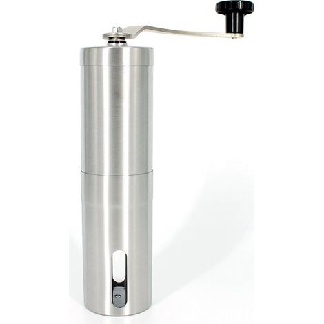 Moulin à café manuel – Moulin à café – Moulin à café manuel en acier inoxydable – Moulin à café manuel pour la maison – Acier inoxydable – 18 x 4,8 x 4,8 cm – Couleur acier inoxydable (1/5)