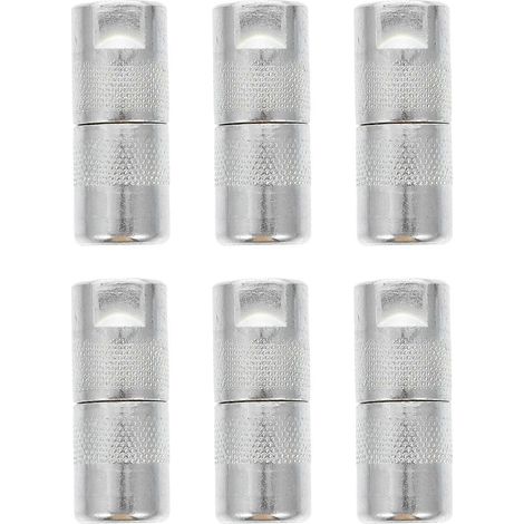 Lot de 6 raccords de rechange pour graisseur, accessoires utiles pour gicleur de graisse-3.9X1.7cm-Silver (1/2)