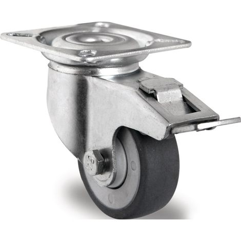 PROMAT Lenkrolle mit Totalfeststeller Rad-Ø 50 mm Tragfähigkeit 50 kg mit Ansc (1/2)