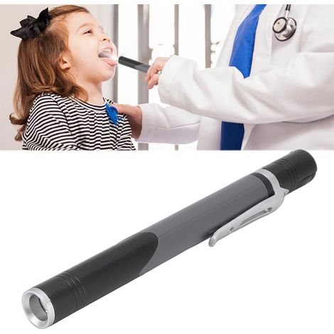 Lampe stylo mini à pince avec trois sources lumineuses, lampe torche portable rechargeable par USB, noire (1/5)
