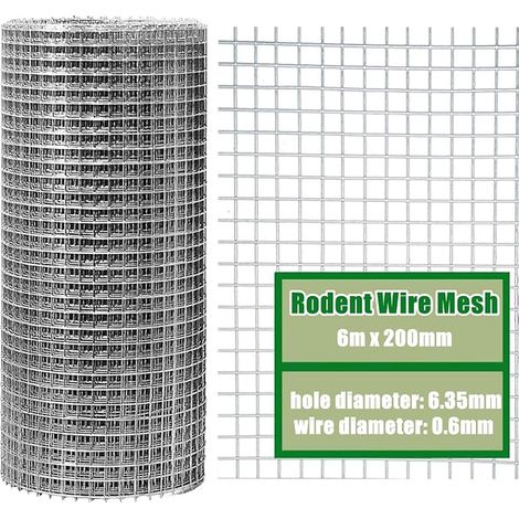 20 cm x 6 m Anti-Rodent Wire Mesh, Stainless Steel 304 Anti-Rat Wire Mesh to Block Access to Mice, Squirrel, Bird - to Fill Gaps Around Home and Garden (1/5)