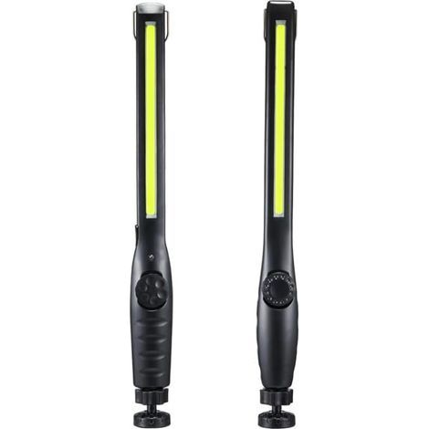 Set aus 2 wiederaufladbaren LED-Arbeitsleuchten mit 360°-Magnetfuß, ideal für Autoreparaturen und Notbeleuchtung. (1/5)