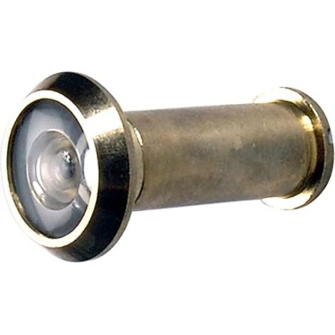 1 Judas de porte, Laiton poli, Ø 14 mm, Angle 200°, Porte 35-57 mm