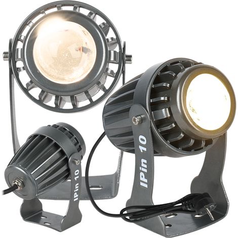 Foco de escenario Evolights IPin 10, IP65, 10 W, luz blanca cálida, LED, soporte de montaje. (1/5)