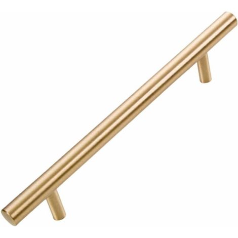 Tirador de latón para armario de cocina con tornillos, tirador de acero inoxidable en T para puerta de armario, tirador de cajón para muebles de cocina y dormitorio.