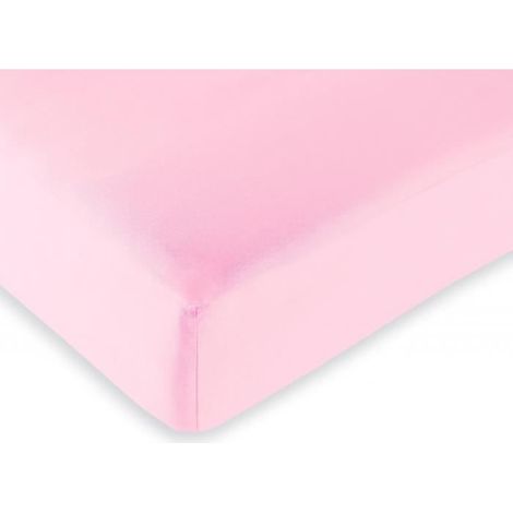 Drap housse - 100% coton - 180 x 200 cm - 57 fils/cm² - Rose - King size