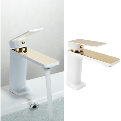 Robinet mitigeur eau chaude/eau froide, robinet de lavabo à bec unique et long manche pour salle de bain G9/16 (1/5)