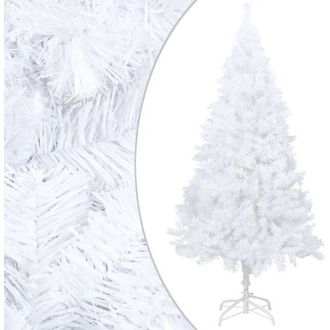 Albero di Natale Albero natalizio Albero festivo Preilluminato con Palline Bianco 120 cm PVC (1/5)