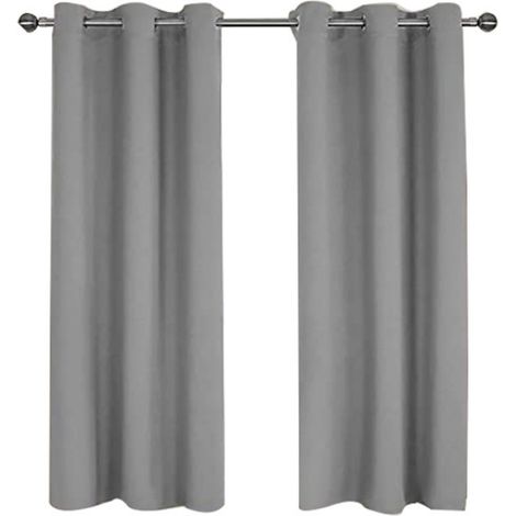 Rideaux occultants pour chambre à coucher, en microfibre isolante, à œillets, 2 pièces, 168 x 262 cm