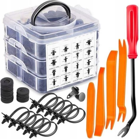 Karosserieclip-Set - 663 Teile - Robuster Kunststoff - Schwarz (1/4)